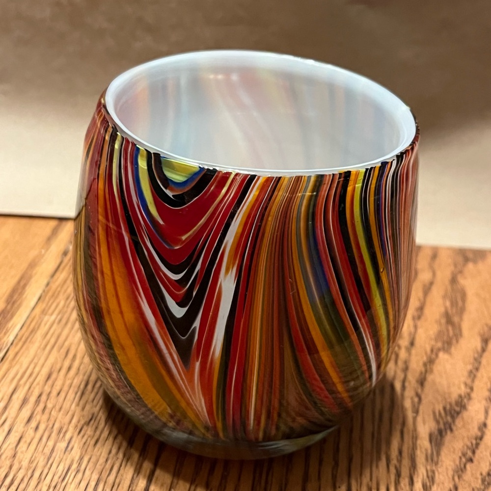 Missoni Target 2011 Hand Blown Multicolor Swirl Art Glass Votive